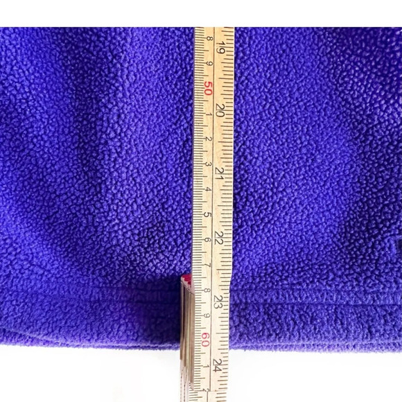 Vintage LL Bean Fleece Long Sleeve 1/4 Zip Size Small Purple Pullover High Neck - Picture 9 of 14